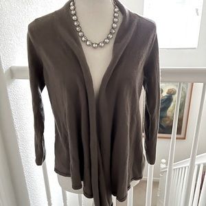 Vince 100%Cashmere open front Taupe Cardigan